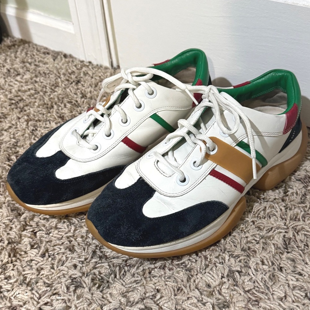 Tory Sport Women Bubble Sneakers White Navy Green Red 9.5M 56101